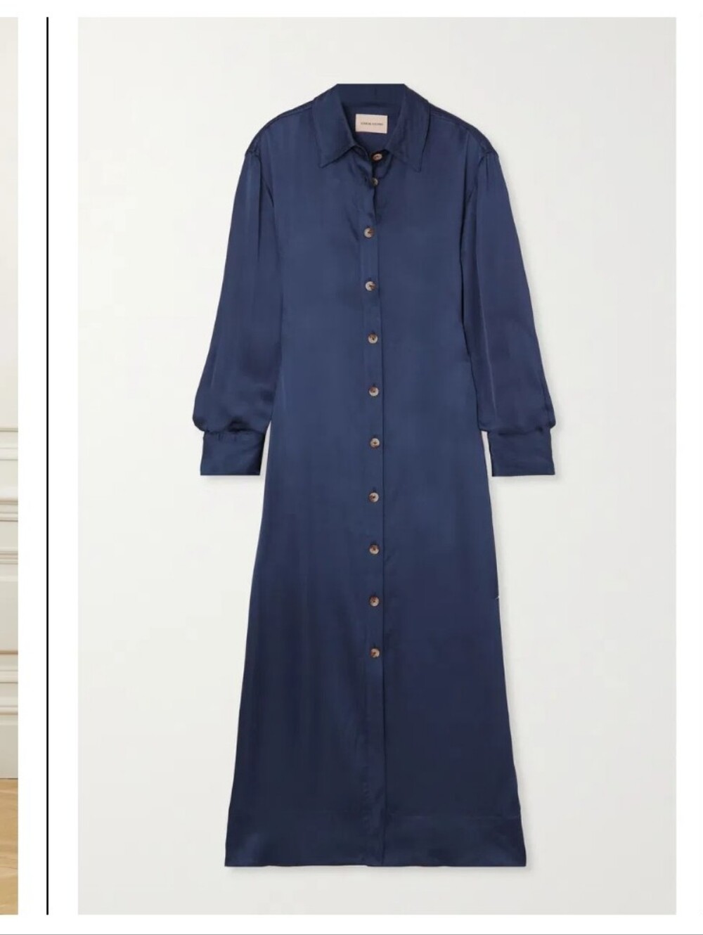 Loulou Studio Ara Satin Maxi Shirt Dress Size Medium